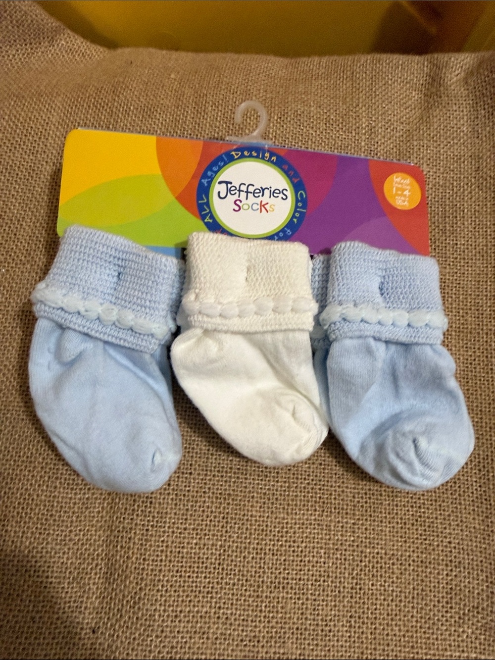 Jefferies Socks Light Blue & White Ruffle Cuff Baby Sock 6- Pack